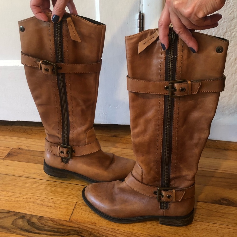 Tall cognac Steven Madden ZIP Up Boots